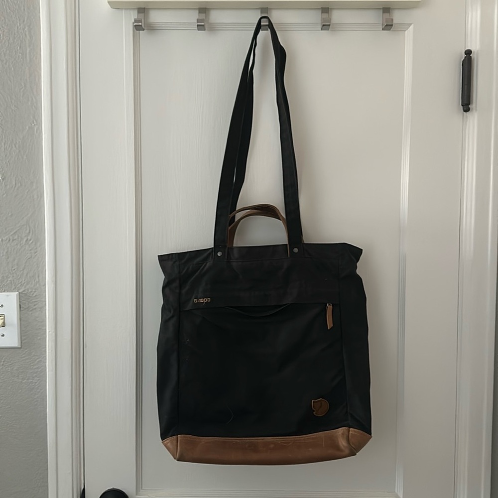 Fjallraven Black and Brown Tote Bag